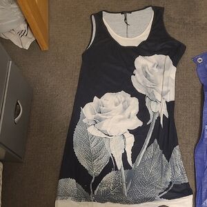 Monochrome Floral Mini Dress